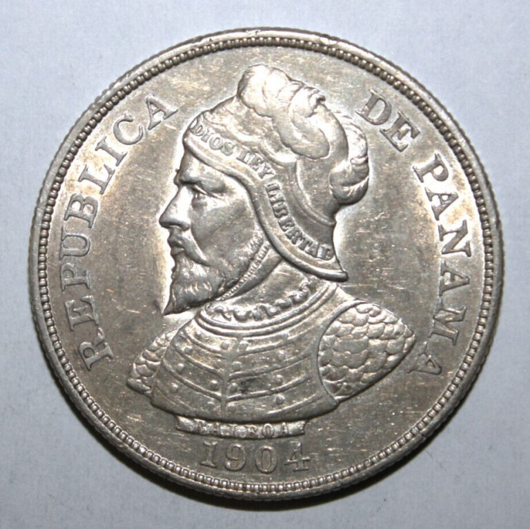 Read more about the article S7 – Panama 50 Centesimos 1904 AU /Uncirculated Large Silver Coin – Armored Bust