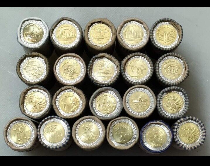 Read more about the article 2015_2023 Egypt Full Set Of 21 Coins Uncirculated  One Pound 1 Pc From Each Roll