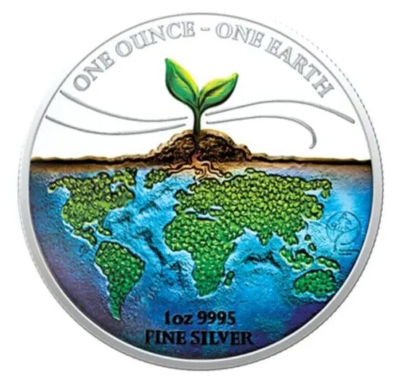 Read more about the article 2022 $1 Fiji EARTH Colored 1 Oz Silver Coin.