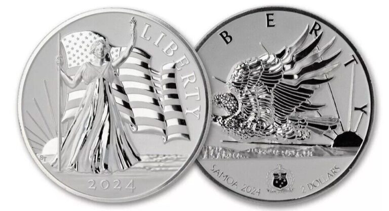 Read more about the article 2024 $2 SAMOA 1OZ LIGHT OF LIBERTY ENHANCED REVERSE PROOF UHR OGP/COA