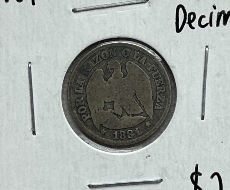 Read more about the article 1881 Chile 1 One Decimo – Silver L2