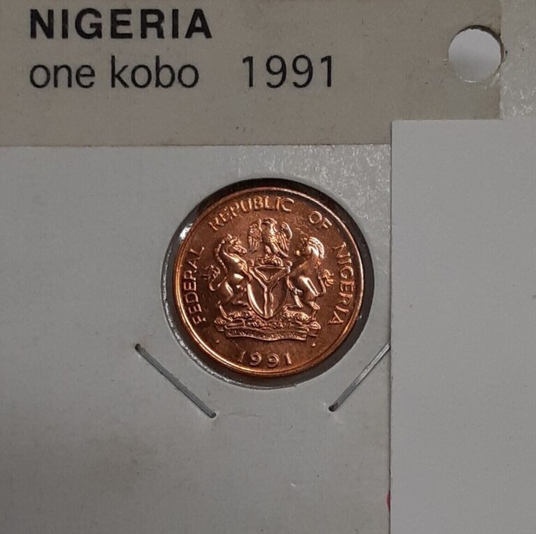 Read more about the article 1991 Nigeria One Kobo Copper-Plated Steel Coin  UNC/May Have Spots