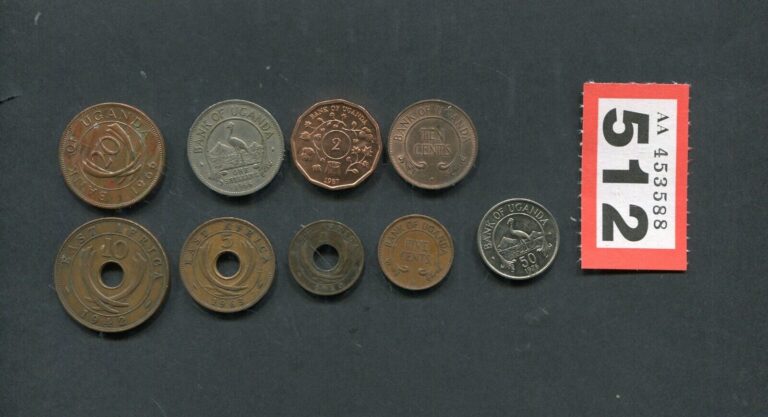 Read more about the article Lot of     9  coins of   Uganda and British East Africa