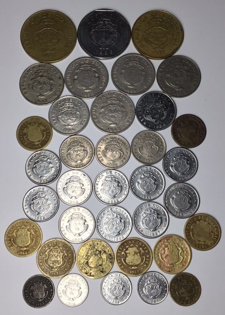Read more about the article Costa Rica Lot 36 Coins 1921- 1997 Old Vintage World Coin Collection 🇨🇷