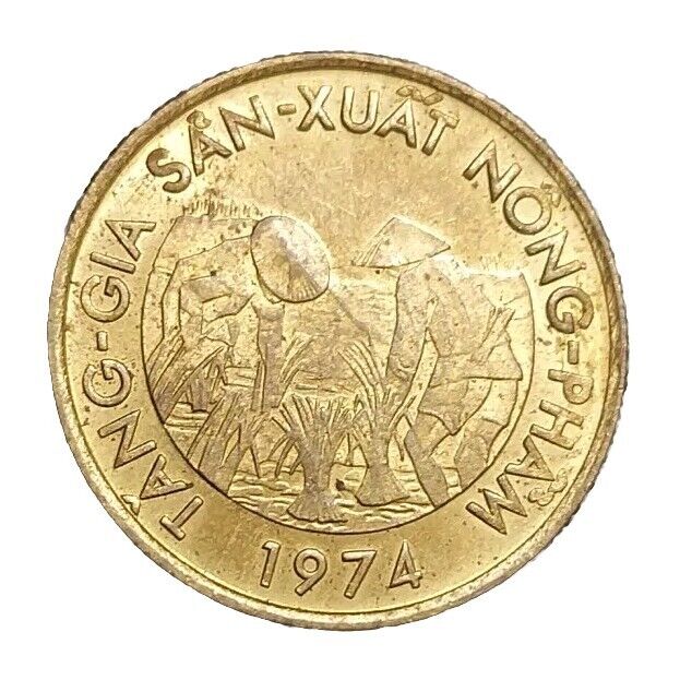 Read more about the article 1974 SOUTH VIETNAM 10 DONG XF COIN RICE FARMERS WORKERS FAO KM 13