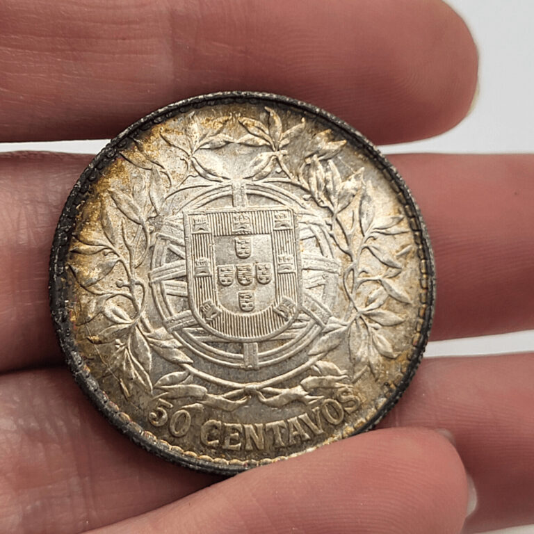 Read more about the article PORTUGAL 1916 .835 SILVER 50 CENTAVOS GEM UNCIRCULATED COIN