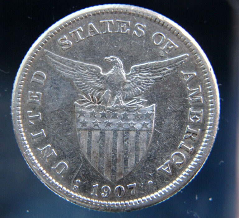 Read more about the article PHILIPPINES 1 Peso  1907  Silver Coin  XF