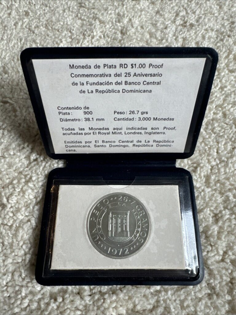Read more about the article Dominican Republic 1972 Silver Proof Coin One Un Peso in Original Holder W/COA