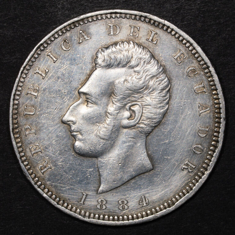 Read more about the article Ecuador  1 Sucre 1884  Heaton Mint  Silver coin