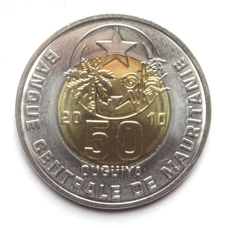 Read more about the article Mauritania Bimetal Coin 50 Ouguiya 2010 UNC