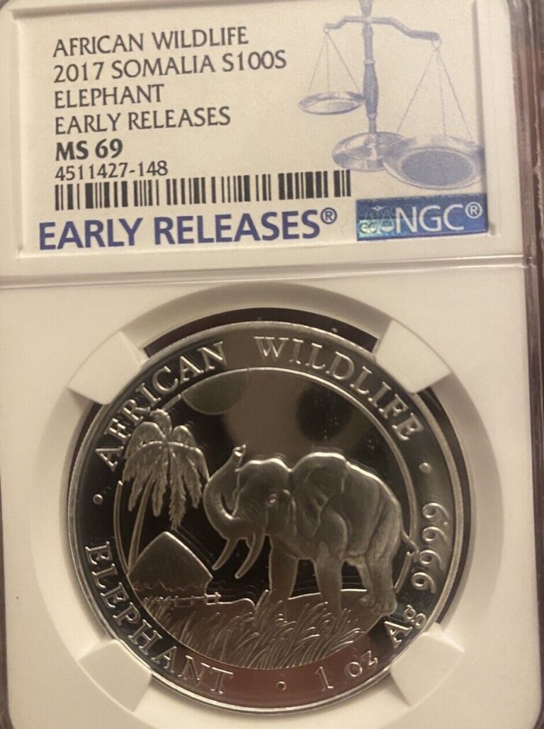 Read more about the article 2016 NGC MS-69 African Wildlife Somalia ELEPHANT – Early Release  1oz 999