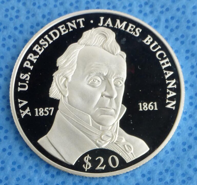 Read more about the article 2000 U.S. President James Buchanan Liberia Republic $20 Coin  .999 Fine Silver