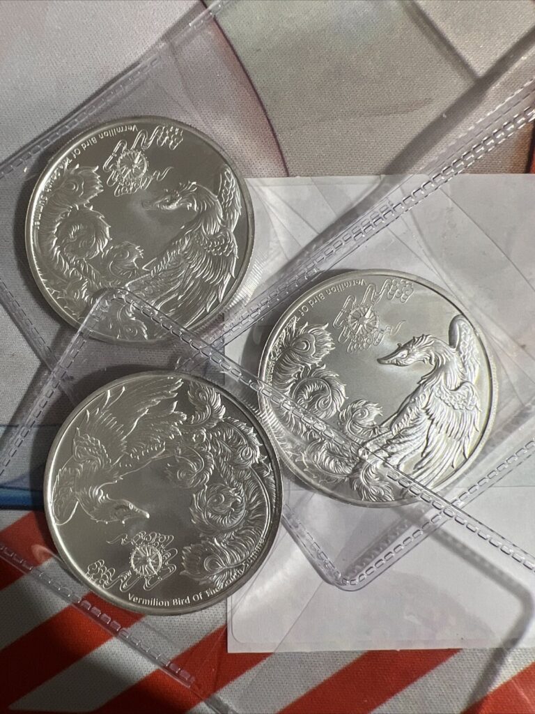 Read more about the article 2023 1 oz Samoa Silver Lot Of 3x Coin Four Guardians Vermillion Bird Coin (BU)