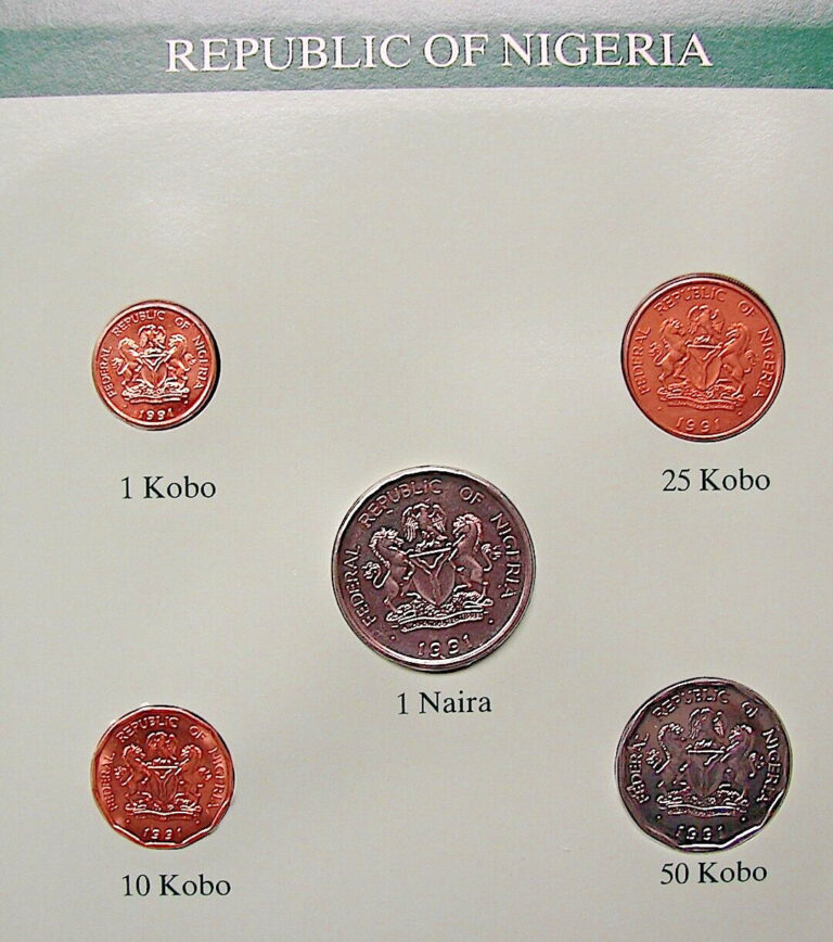 Read more about the article Nigeria Republic of==Five (5)==Uncirculated Coins–Circa 1991