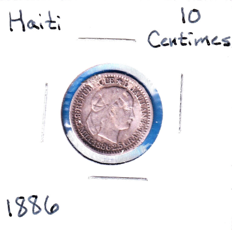 Read more about the article 1886  Haiti 10 Centimes (KM-44) .0671 ASW Silver!!!