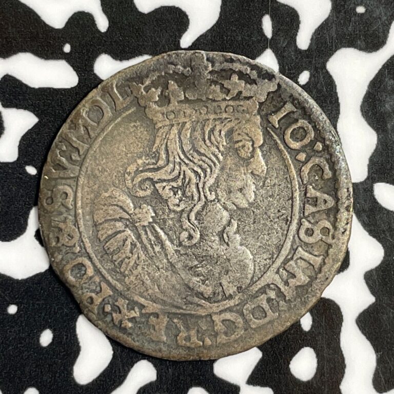 Read more about the article 1664 Poland 6 Groschen Lot#E1055 Silver!