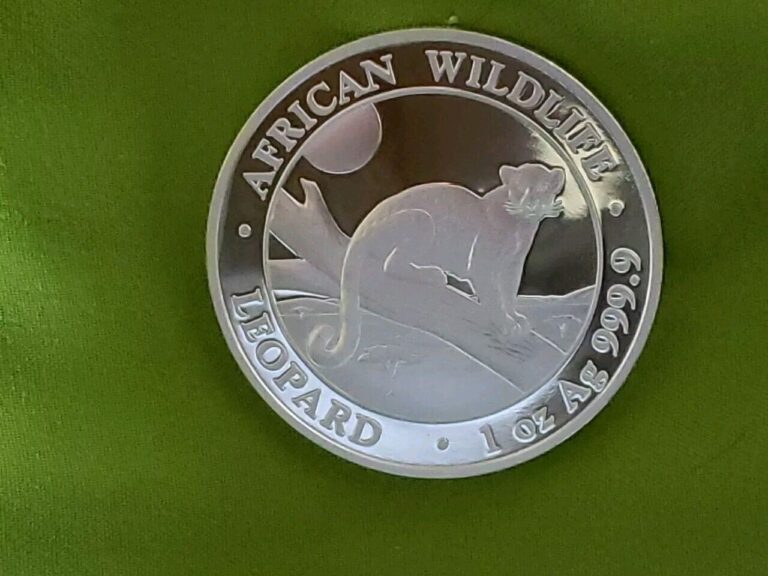 Read more about the article LEOPARD African Wildlife 1 oz  Silver .9999 Coin Somalia 2021