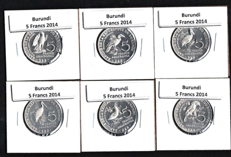 Read more about the article BURUNDI 2014 5 FRANCS/BIRDS SET OF 6 COINS