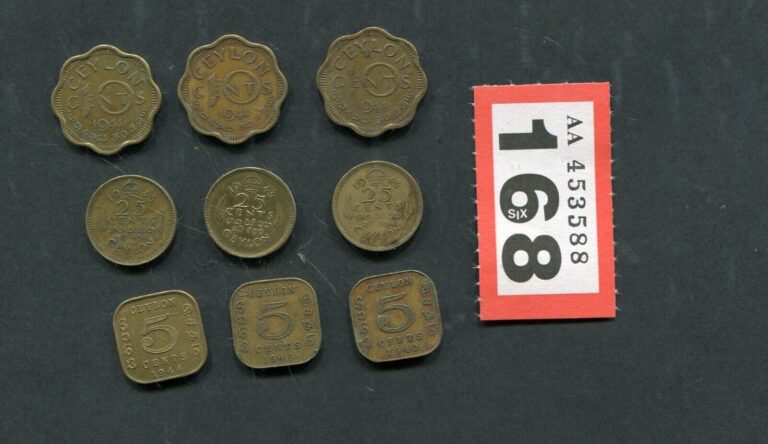 Read more about the article Lot of  9  coins of   Ceylon