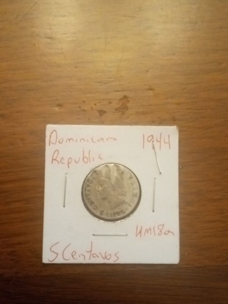 Read more about the article DOMINICAN REPUBLIC – WWII –  Silver 5 Centavos 1944
