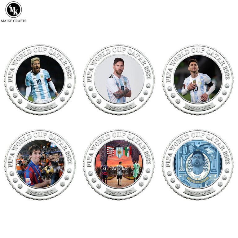 Read more about the article 6 Pcs/set Qatar 2022 Soccer World Cup Coin Lionel Messi Metal Silver Coin Gift