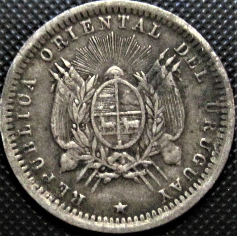 Read more about the article 1893 Uruguay **RARE NO MINT MARK** 10 Centesimos KM#14 – Silver Coin