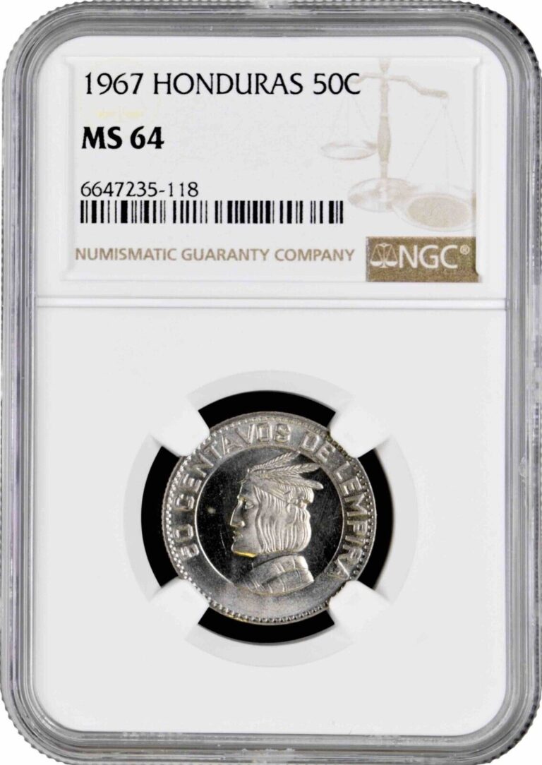 Read more about the article Honduras 50 centavos 1967  NGC MS64  “Republic of Honduras (1931 – 2019)”