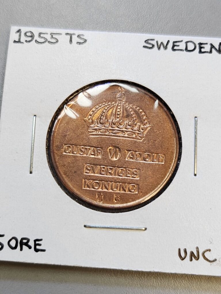 Read more about the article 1955 Sweden 5 Ore coin Uncirculated