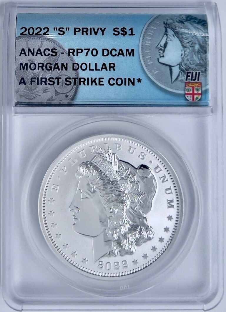 Read more about the article 2022 $1 Fiji 1oz Silver Morgan Dollar S Privy ANACS Reverse Proof RP70DCAM FS