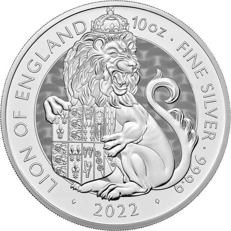 Read more about the article 2022 10 Oz British Royal Mint Tudor Beasts ~ Lion of England  .9999 Pure Silver