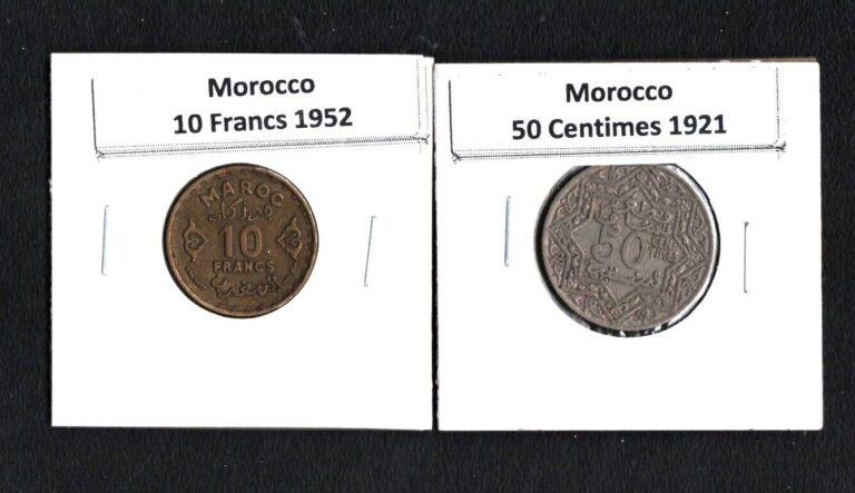 Read more about the article MOROCCO 1921  1952 SET OF 2 COINS