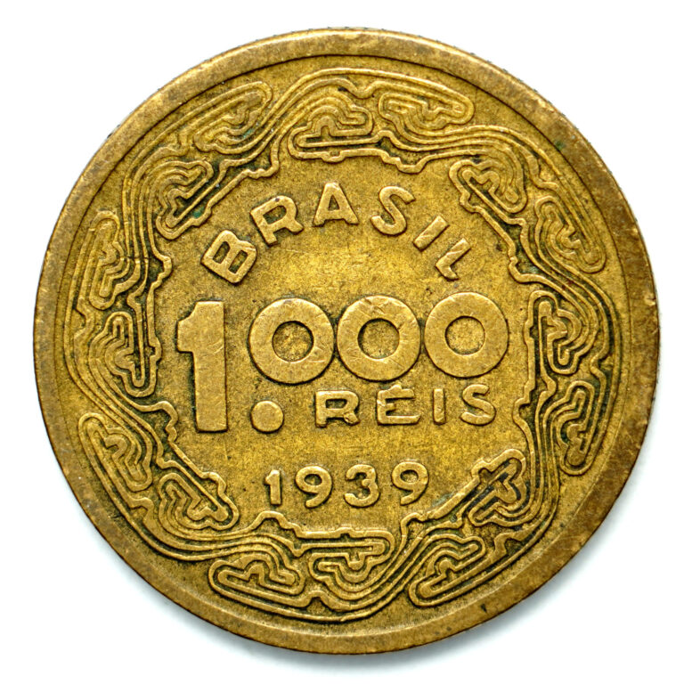 Read more about the article 1939 Brazil 1 000 Réis Coin  km550 – Great Coin 🇧🇷