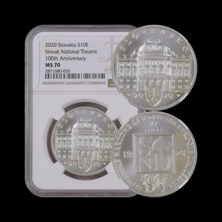 Read more about the article SLOVAKIA. 2020  10 Euro  Silver – NGC MS70 – Top Pop 🥇 SND  National Theatre