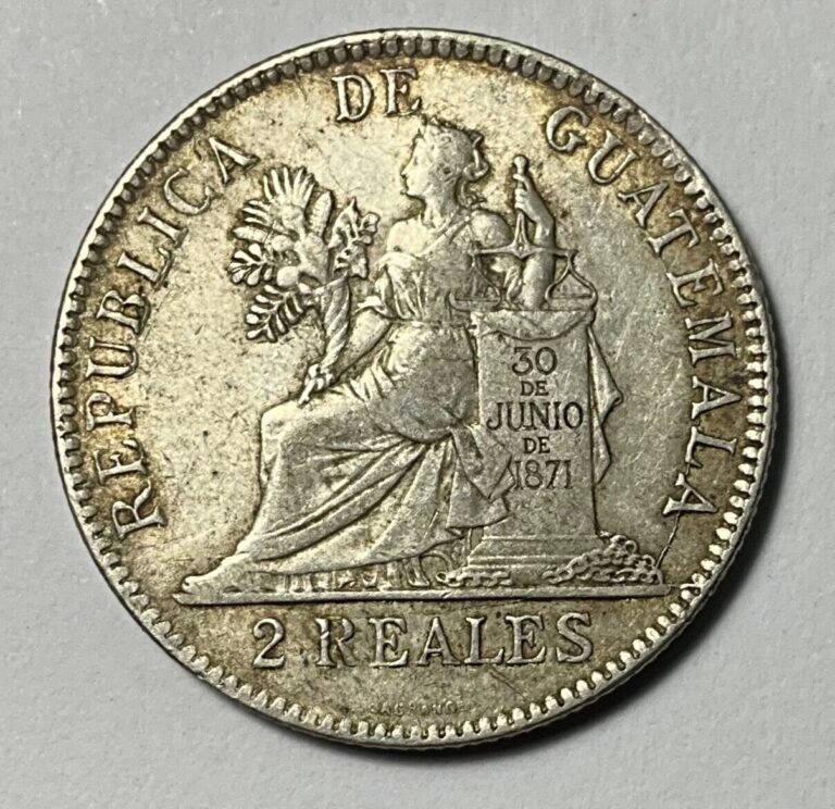 Read more about the article 1898 Guatemala 2 Reales Silver Nice Extra Fine