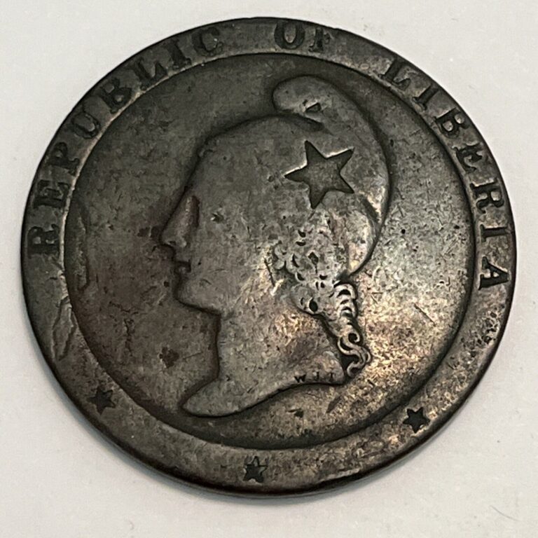 Read more about the article 1847 TWO CENTS REPUBLIC OF LIBERIA COPPER COIN