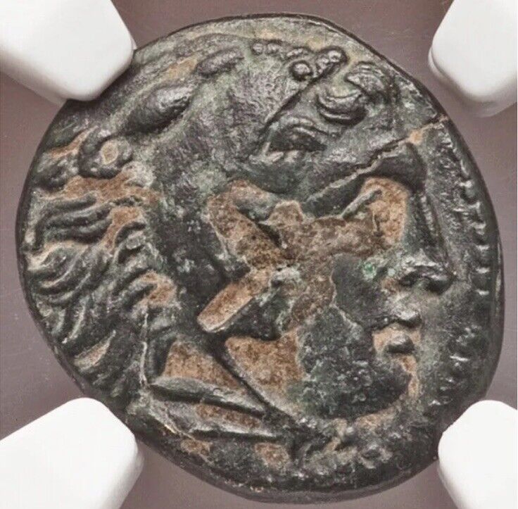 Read more about the article Cassander Kingdom Of Macedon 316-298/7 BC Alexander Great AE Unit Coin NGC Ch VF