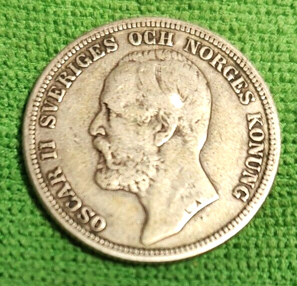 Read more about the article 1904 Two Kronor Sweden rare silver Coin KM#761