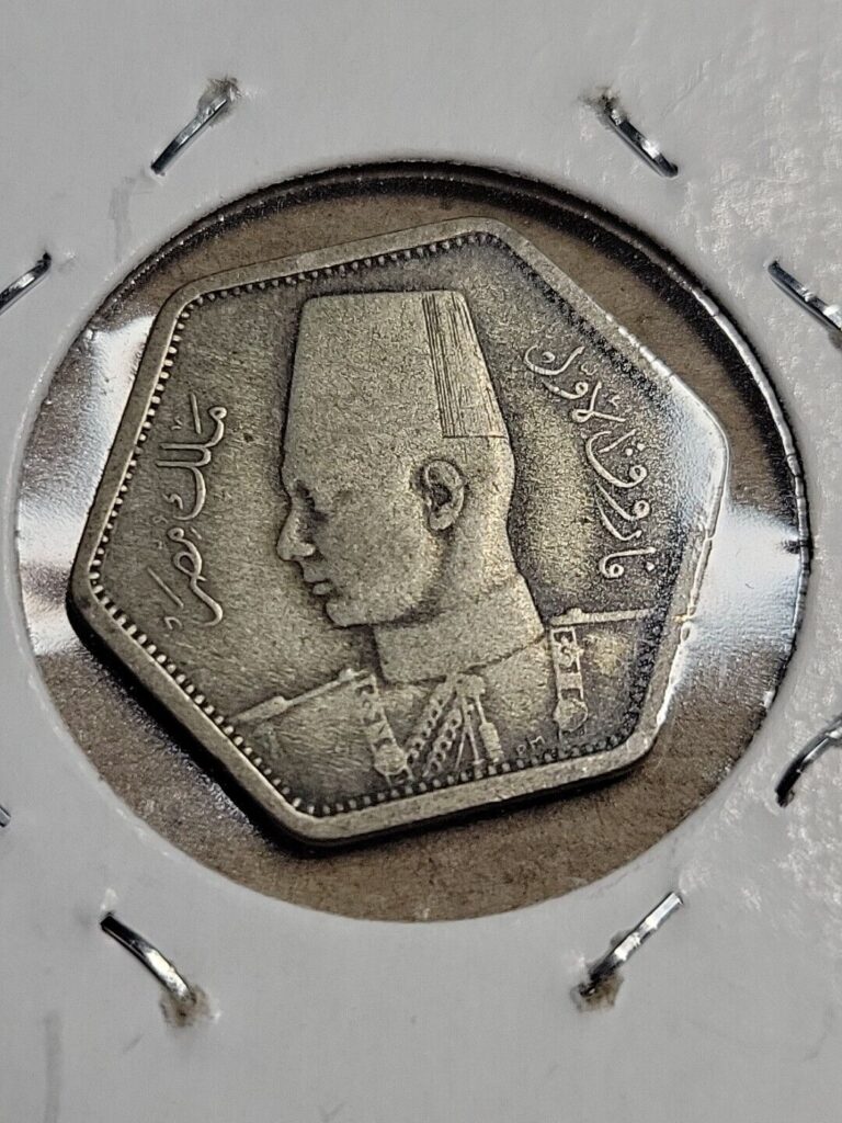 Read more about the article 🇪🇬 Egypt 2 piastres  1363 / 1944  KM-369  Silver .500  Coin 042424-1