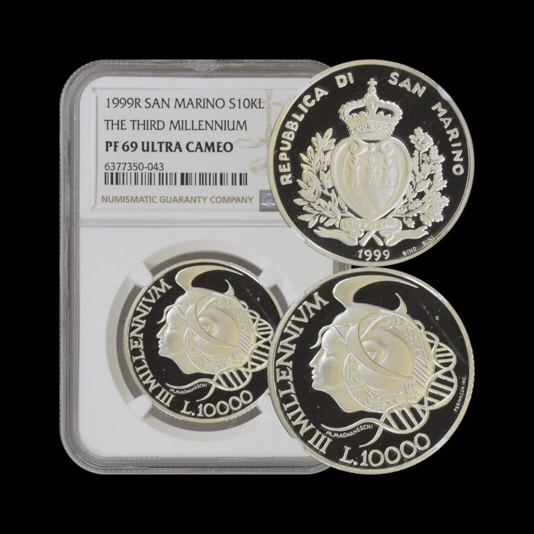 Read more about the article SAN MARINO. 1999  10000 Lire  Silver – NGC PF69 – Top Pop 🥇 Third Millennium