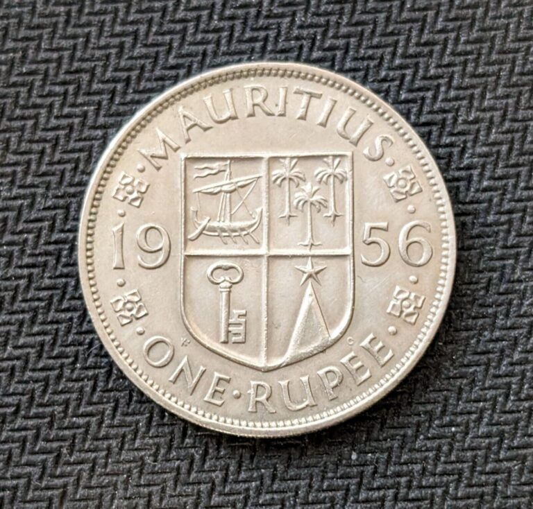 Read more about the article 1956 Mauritius 1 Rupee KM#35.1 Elizabeth II AU+ Bright