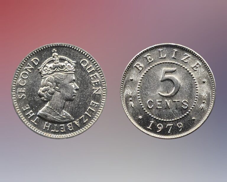 Read more about the article 1979 Belize 5 Cents Coin  Crowned bust of Queen Elizabeth II  Beaded Circle