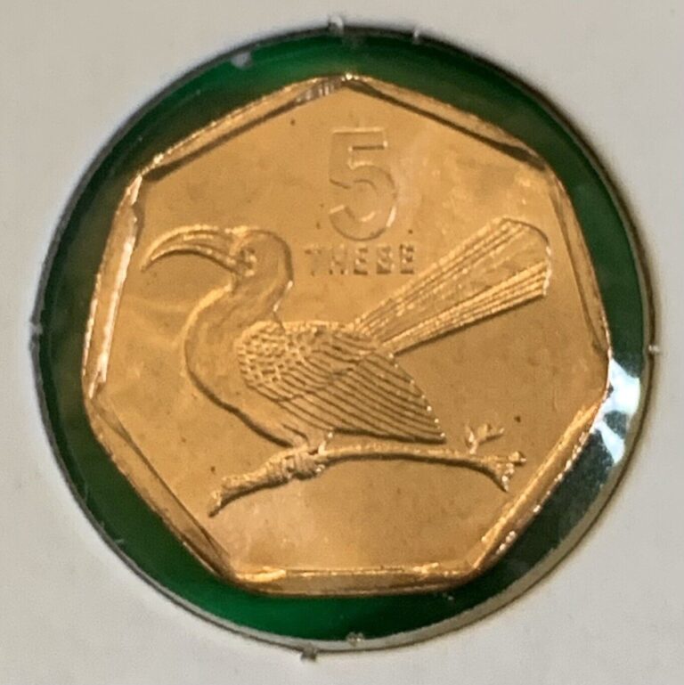 Read more about the article Botswana 5 Thebe 1998 KM#26 Bird Animal Coin Money