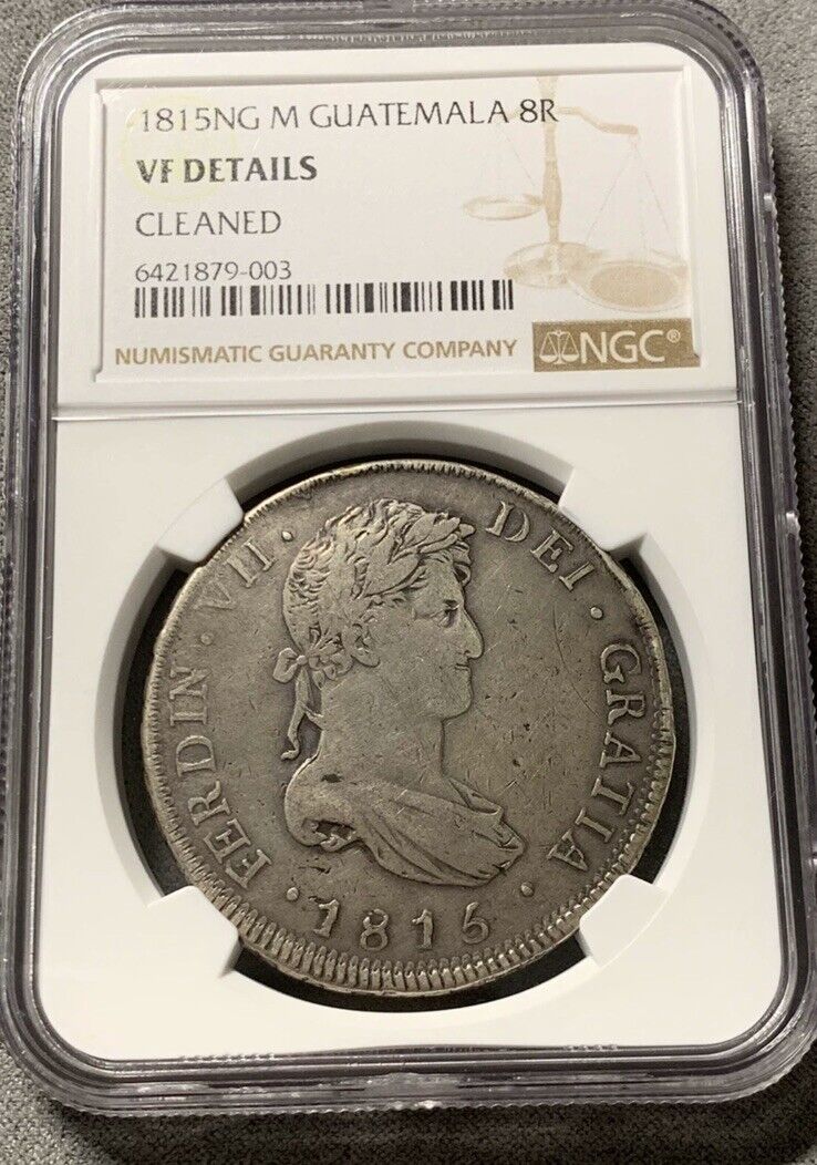 Read more about the article MINT ERROR DOUBLE STRIKE 1815 GUATEMALA 8 REALES NG M FERDINAND VII NGC VF! RARE