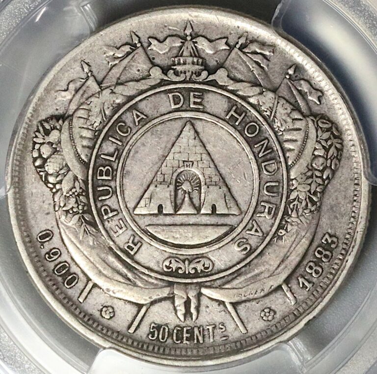 Read more about the article 1883 PCGS VF 35 Honduras 50 Centavos Silver Pyramid Coin  POP 2/1 (22041002C)