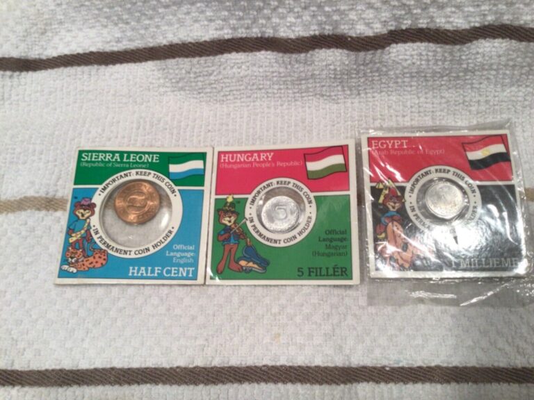 Read more about the article 1964 Sierra Leone 1/2 Cent Egypt Millieme Hungary 5 Filler Sugar Bear Coin