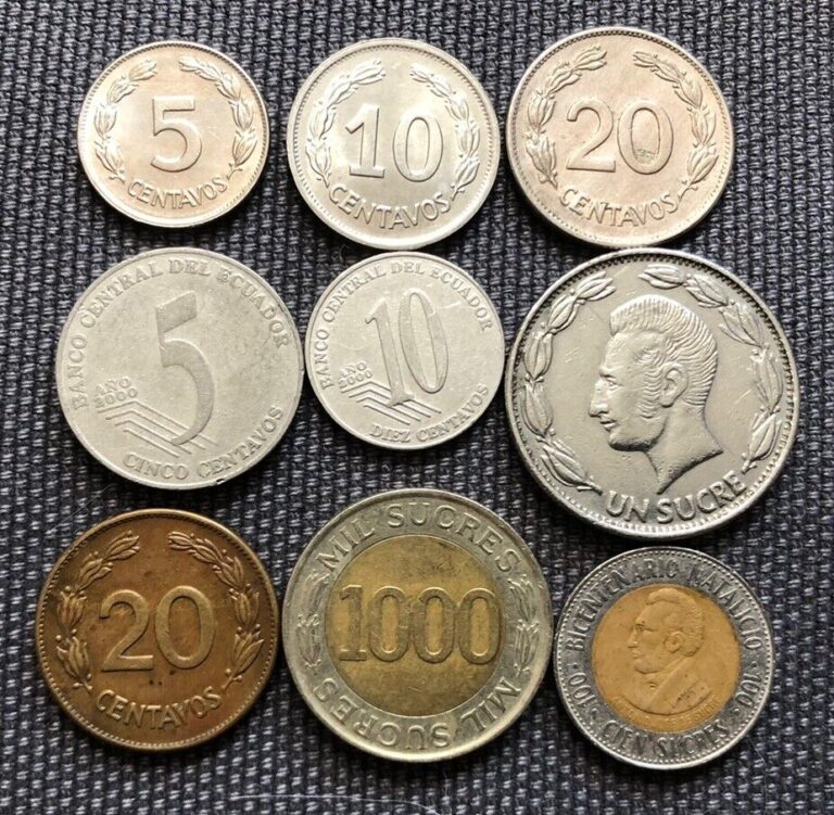 Read more about the article Ecuador 🇪🇨 Lot Of 9  World Foreign Coins