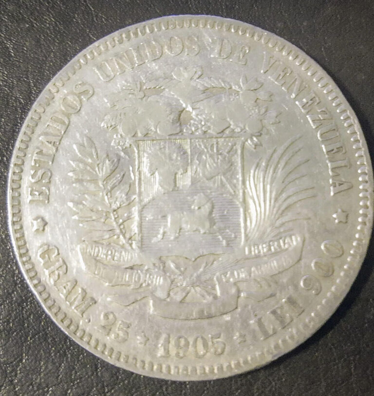 Read more about the article 1905 SILVER 5 BOLIVARES (VENEZUELA)