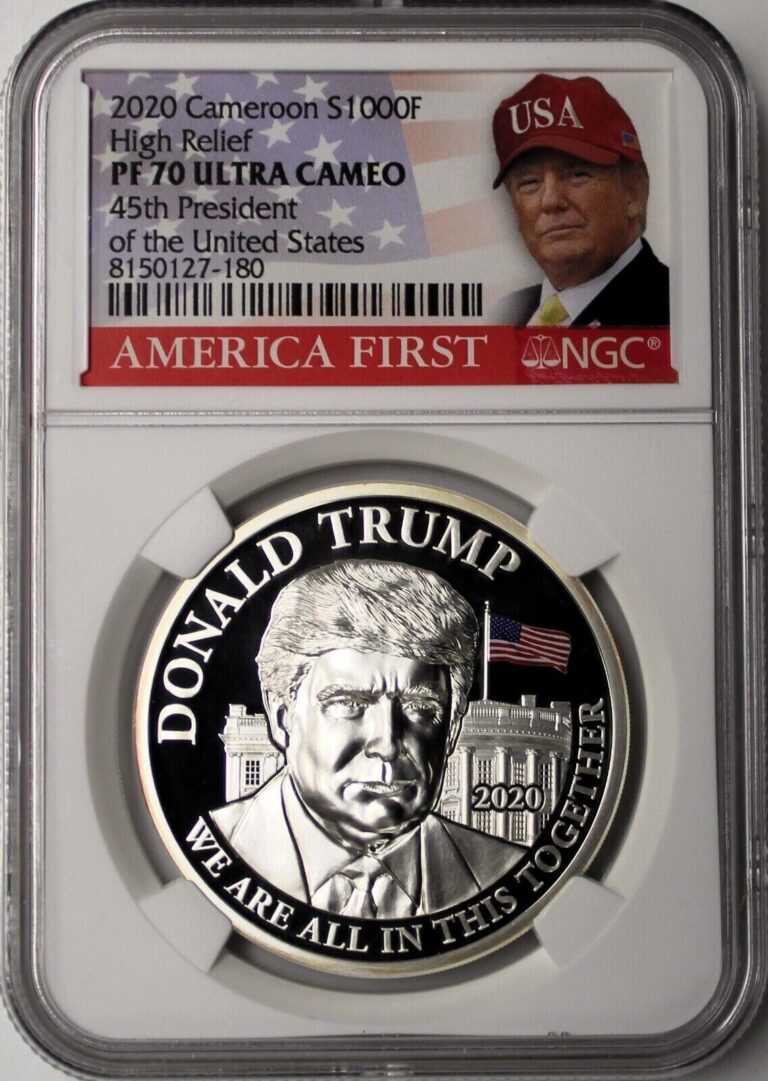 Read more about the article 2020 Cameroon Donald Trump Coin 1 oz Silver Proof NGC PF70 MAGA America First