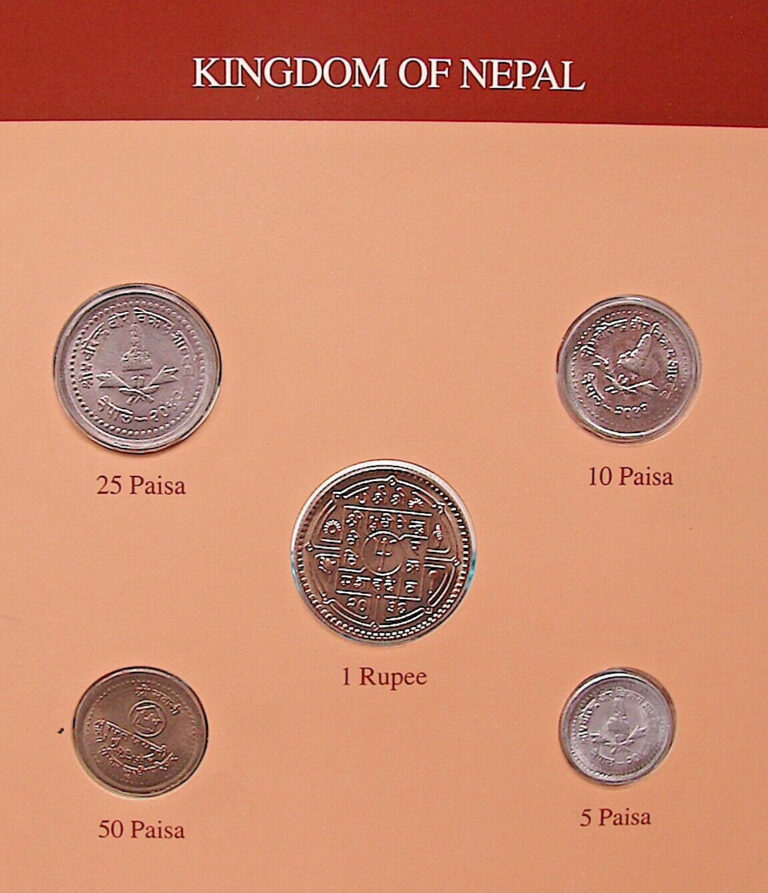 Read more about the article Nepal Kingdom of==Five  (5)==Uncirculated Coins–Circa 1979