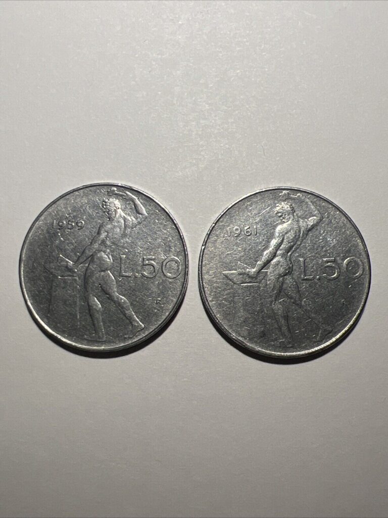 Read more about the article Lot Of 2 (1959  1961) ITALY – 50 LIRE Coins